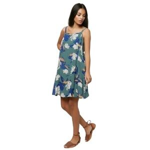 O’neill Sundress Woman Lined Green Ground Azalea Floral Design Small